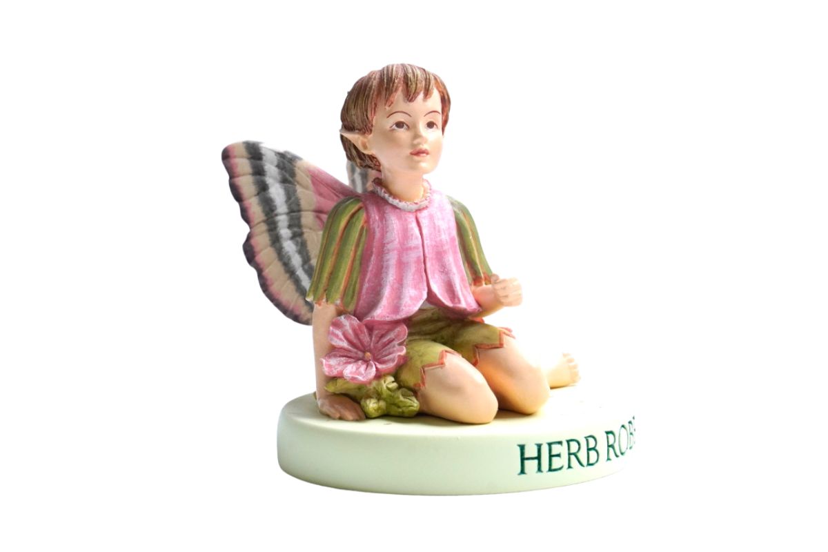 Flower Fairy Dekofigur Elfe Herb Robert Fairy Waldelf Sockel