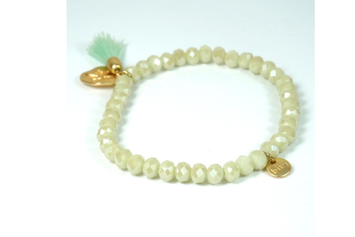 Biba Armband Crystal Hell Grün Perle Damen Armband Glücksbringer