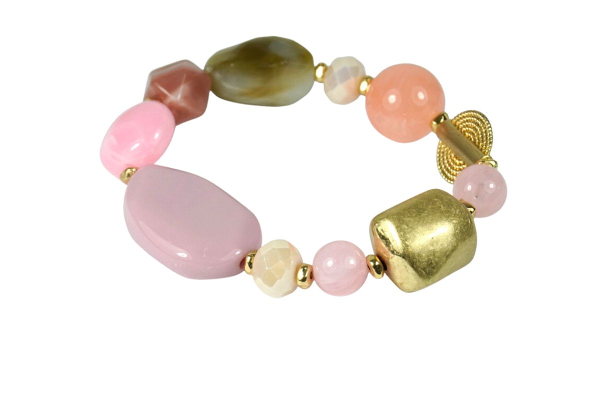 Biba Armband Perlen Mix Damen Lila Armband Glücksbringer