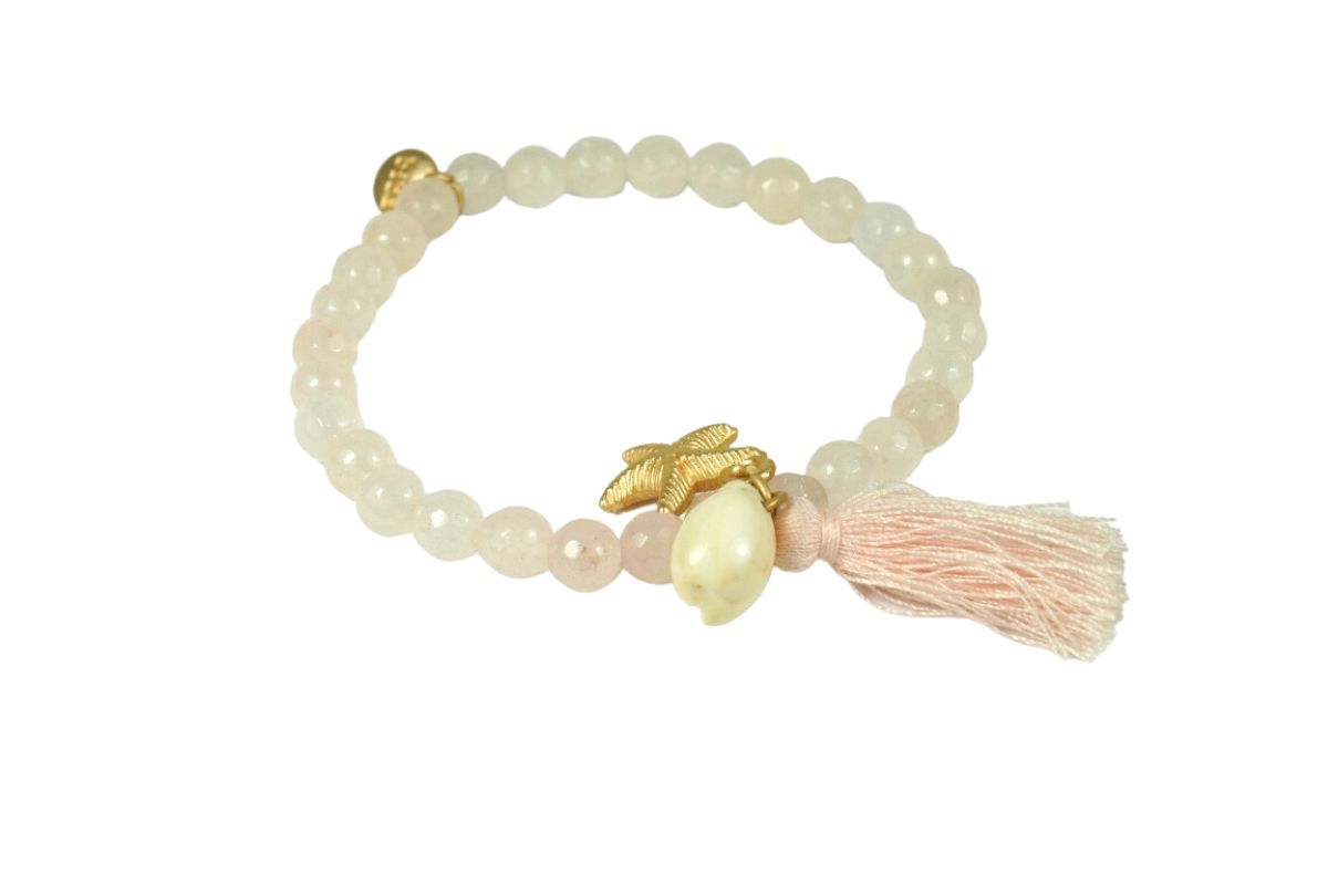 Biba Armband Perlen Rosa Damen Armband Seesternchen Gold