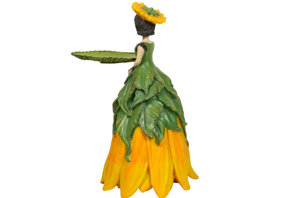 Dekofigur Teelichthalter Kerzenhalter Blumenmädchen Sonnenblumenmädchen