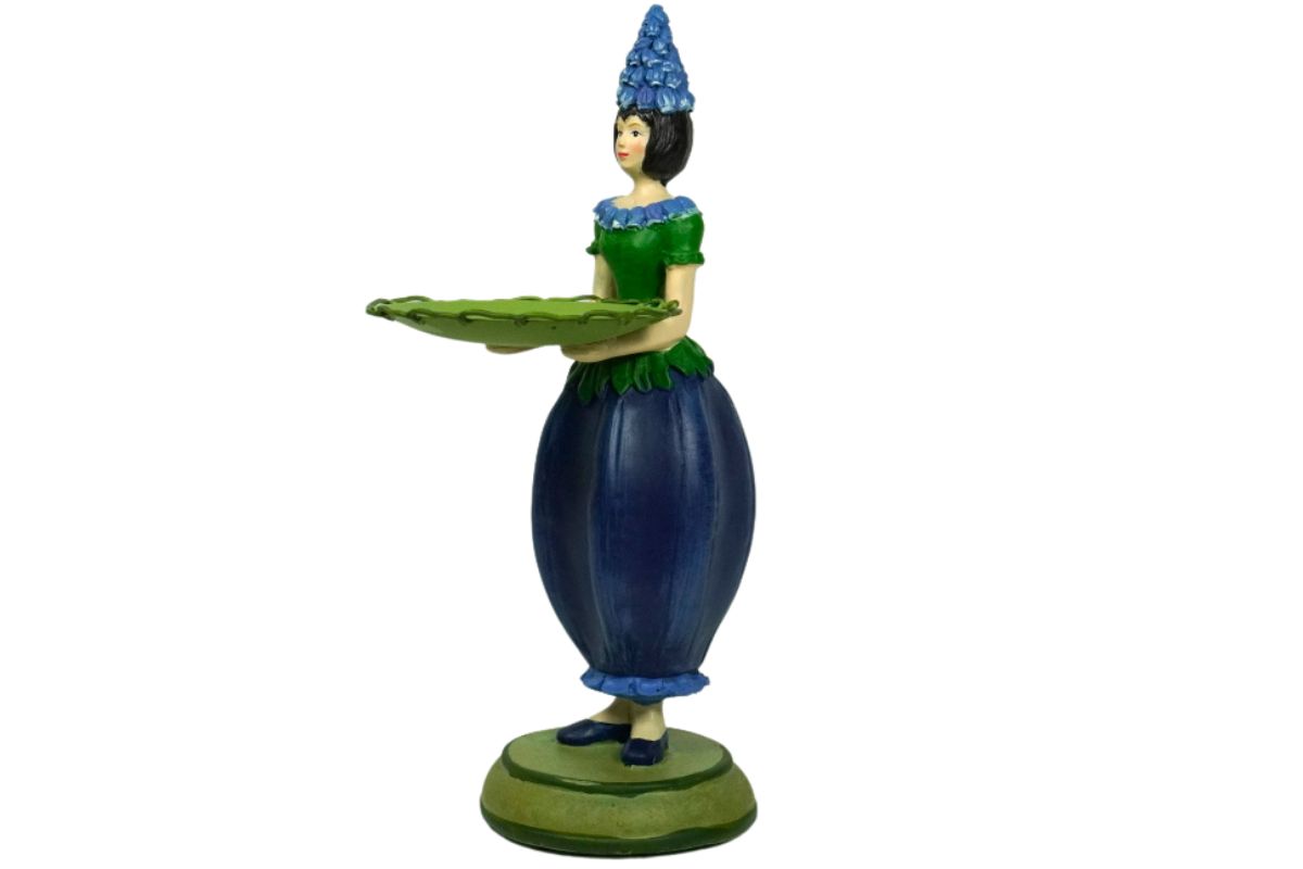 Dekofigur Teelichthalter Kerzenhalter Blumenmädchen Traubenhyazinthenmädchen