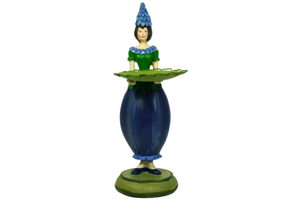 Dekofigur Teelichthalter Kerzenhalter Blumenmädchen Traubenhyazinthenmädchen