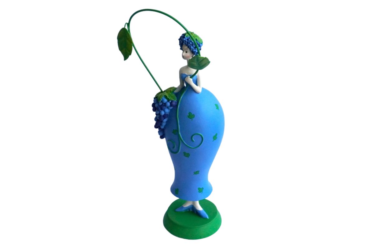 Dekofigur Teelichthalter Kerzenhalter Blumenmädchen Weintraubenmädchen