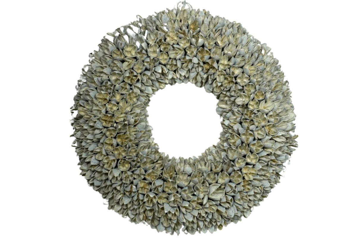 Couronne Wandkranz Naturkranz Bakuli Wreath White Wash 40 ∅