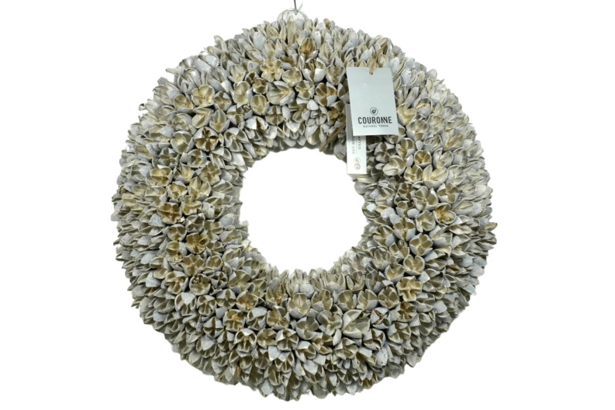 Couronne Wandkranz Naturkranz Bakuli Wreath White Wash 40 ∅
