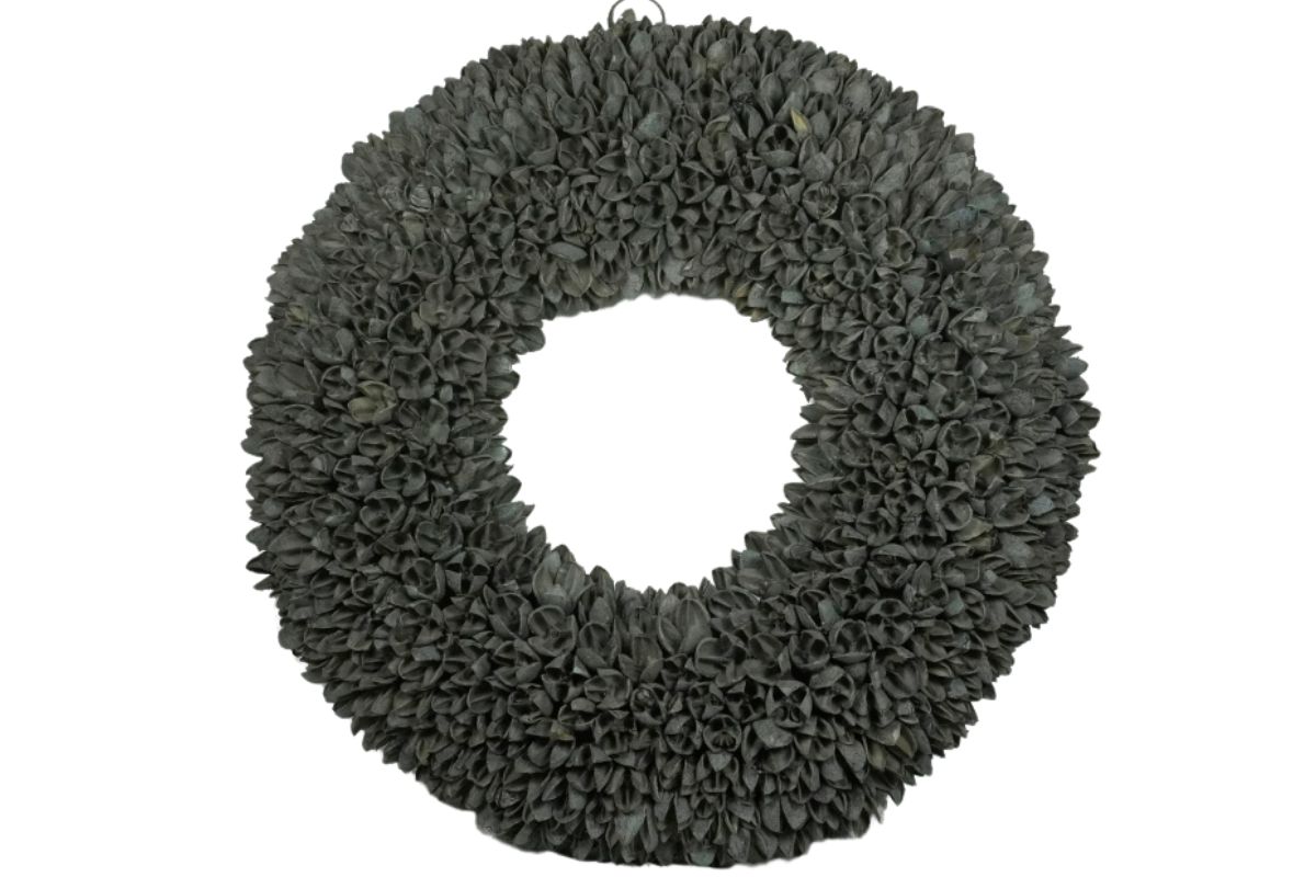 Couronne Wandkranz Naturkranz Bakuli Wreath Dark Grey Wash 40 ∅