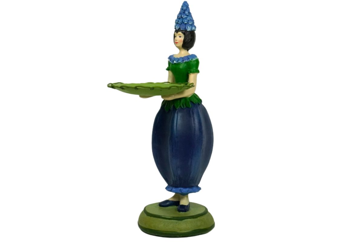 Dekofigur Teelichthalter Kerzenhalter Blumenmädchen Traubenhyazinthenmädchen