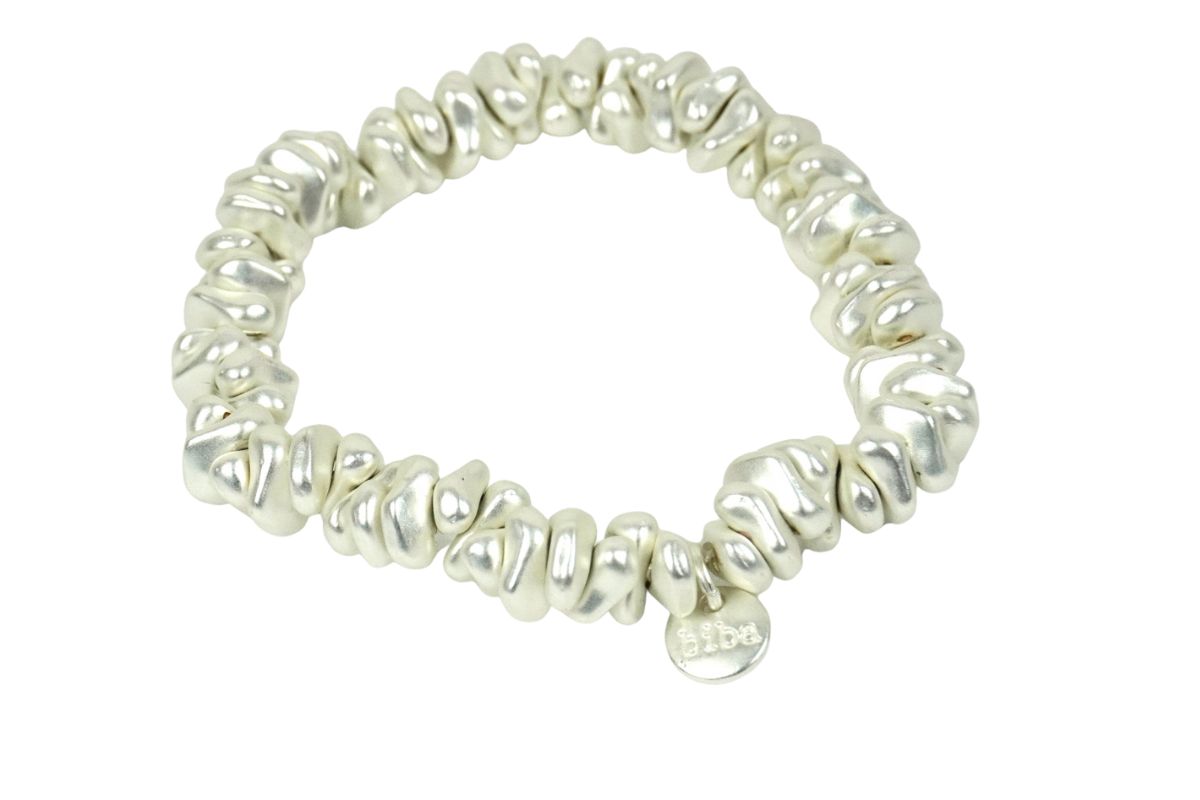 Biba Armband Silver Matt Nuggets Damen Armband Silber Anhänger