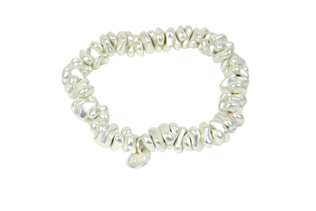 Biba Armband Silver Matt Nuggets Damen Armband Silber Anhänger