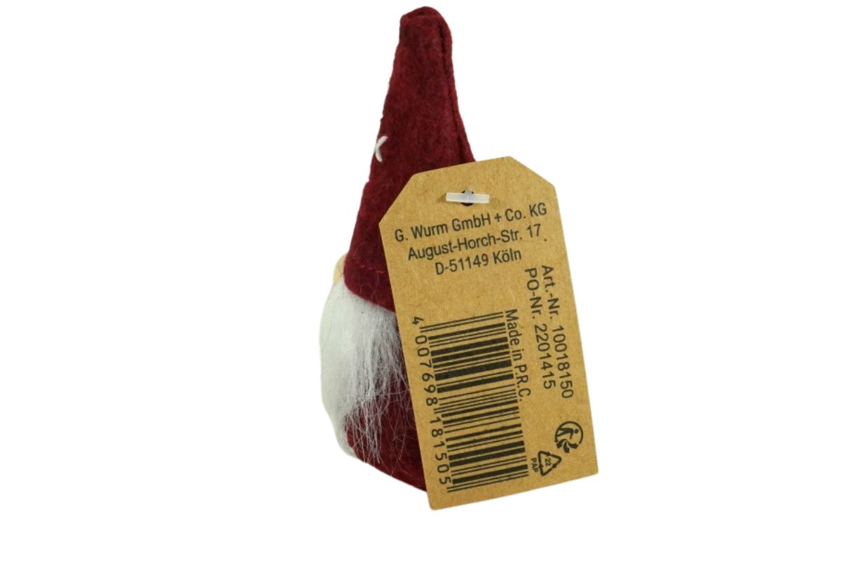Dekofigur Deko Wichtel aus Filz Plüsch Rot Handmade