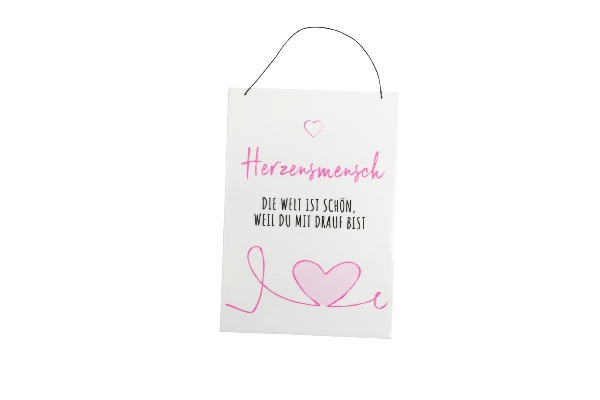 Deko Holzschild Deko Aufsteller Herzensmensch weil du mit drauf bist