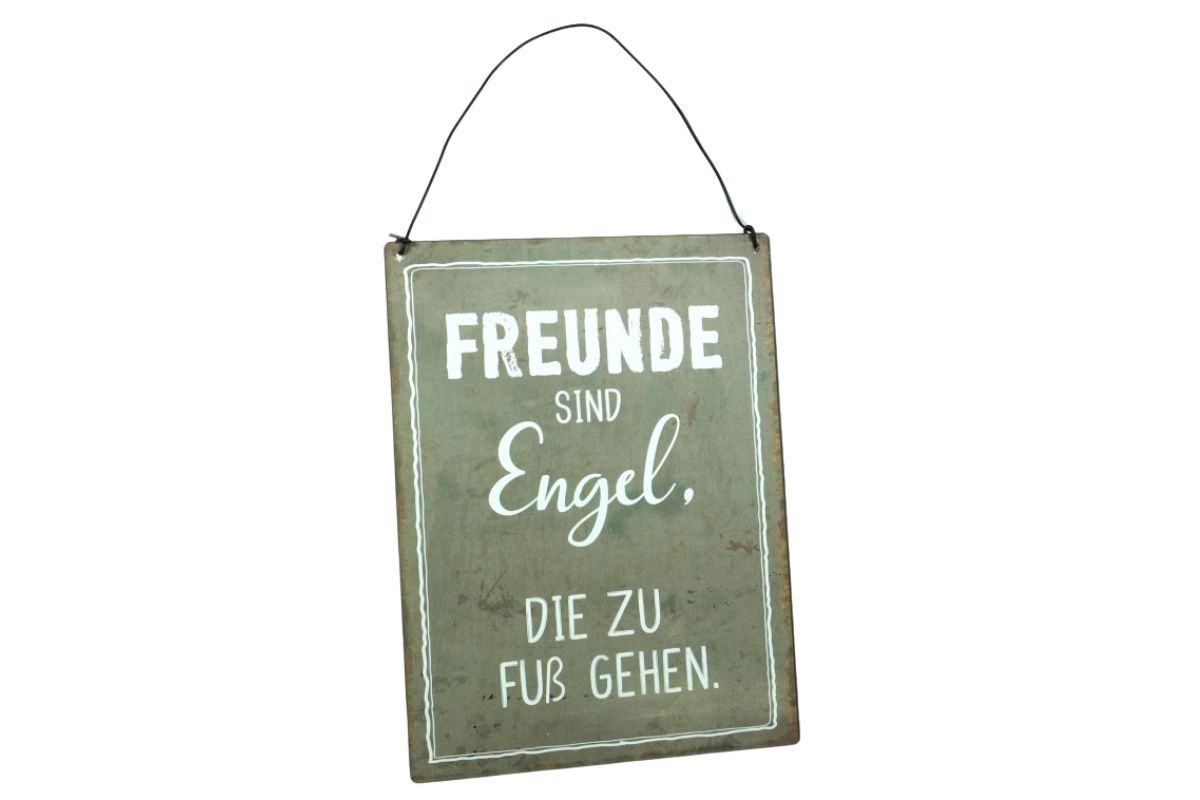 Deko Blechschild Aufhänger Freunde sind wie Engel die zu Fuß gehen