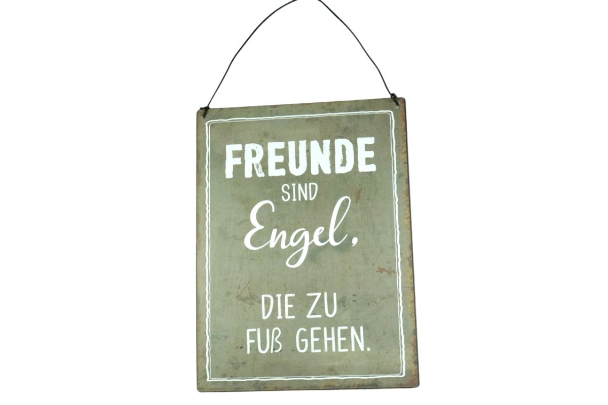 Deko Blechschild Aufhänger Freunde sind wie Engel die zu Fuß gehen
