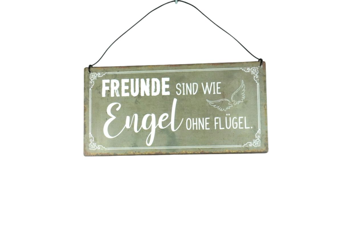 Deko Blechschild Aufhänger Freunde sind wie Engel ohne Flügel