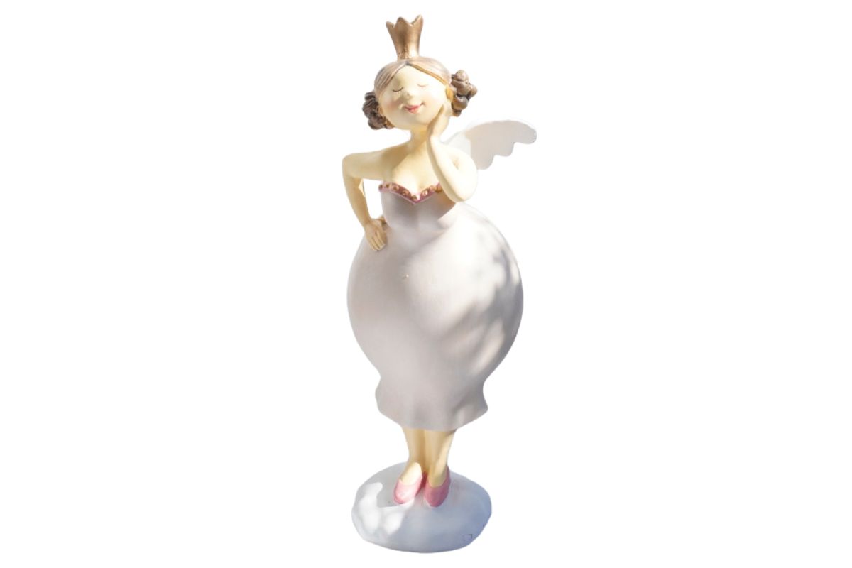 Dekofigur Dicker Schutzengel Nana Lady Marie Engel mit Krönchen