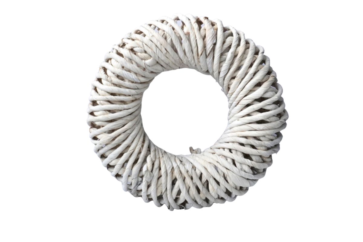 Deko Naturkranz Weidekranz Wandkranz Tischkranz Beige 24cm ∅