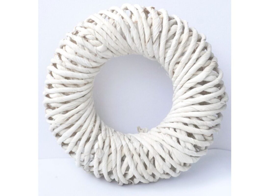 Deko Naturkranz Weidekranz Wandkranz Tischkranz Beige 24cm ∅