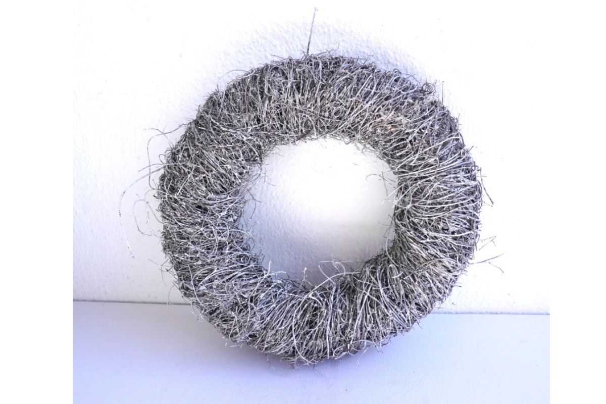 Deko Naturkranz Reisigkranz Wandkranz Tischkranz Steingrau 25cm