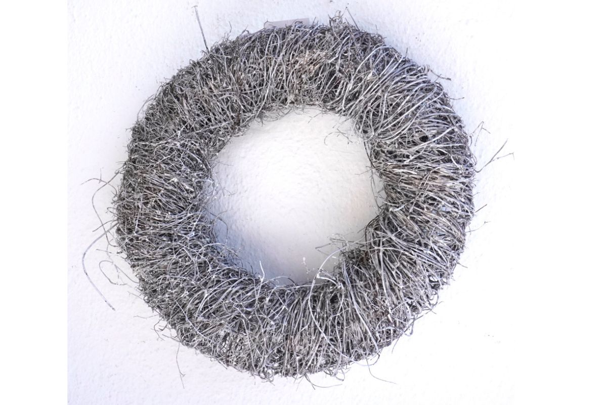 Deko Naturkranz Reisigkranz Wandkranz Tischkranz Steingrau 25cm