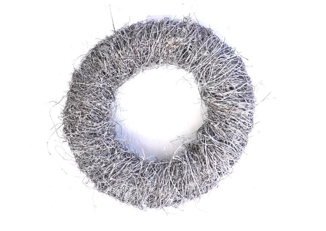 Deko Naturkranz Reisigkranz Wandkranz Tischkranz Steingrau 25cm