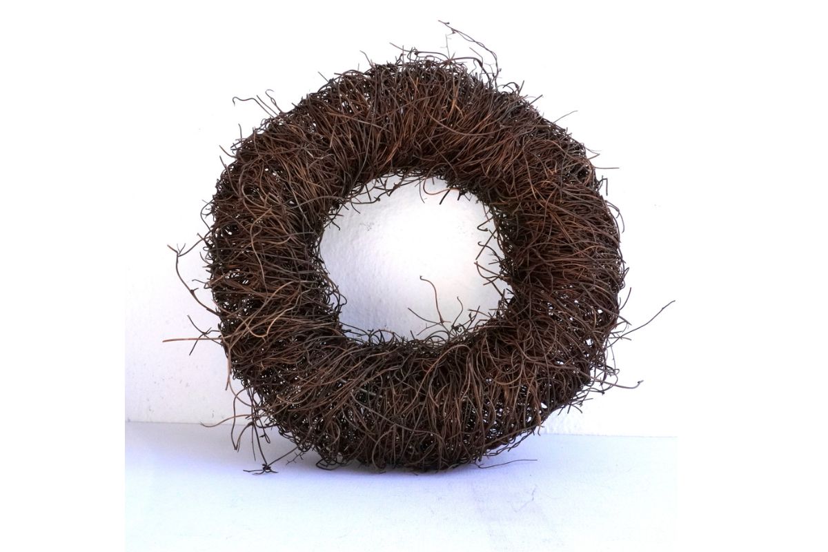 Deko Naturkranz Reisigkranz Wandkranz Tischkranz Dunkelbraun 25cm