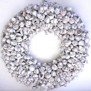 Couronne Türkranz Coconut Fruits Wandkranz Trocken Haltbar White Wash Handarbeit 40cm ∅