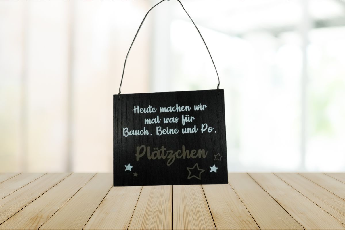 Deko Holzschild Deko Aufsteller Heute machen wir mal was für Bauch Beine und Po Plätzchen