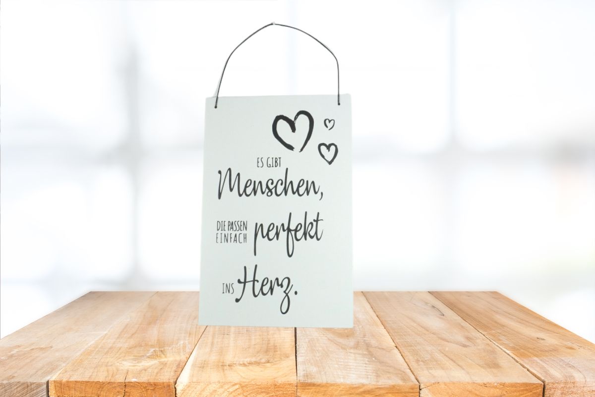 Deko Holzschild Deko Aufhänger Es gibt Menschen die passen einfach perfekt ins Herz