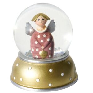 Pape Schneekugel Glimmerkugel Lotta Schutzengel Rot mit weißen Punkten