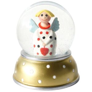 Pape Schneekugel Glimmerkugel Lotta Schutzengel Creme mit bunten Punkten