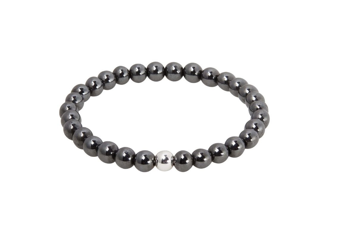 Armband HCA Stones of nature Hämatit Edelsteine Perle versilbert