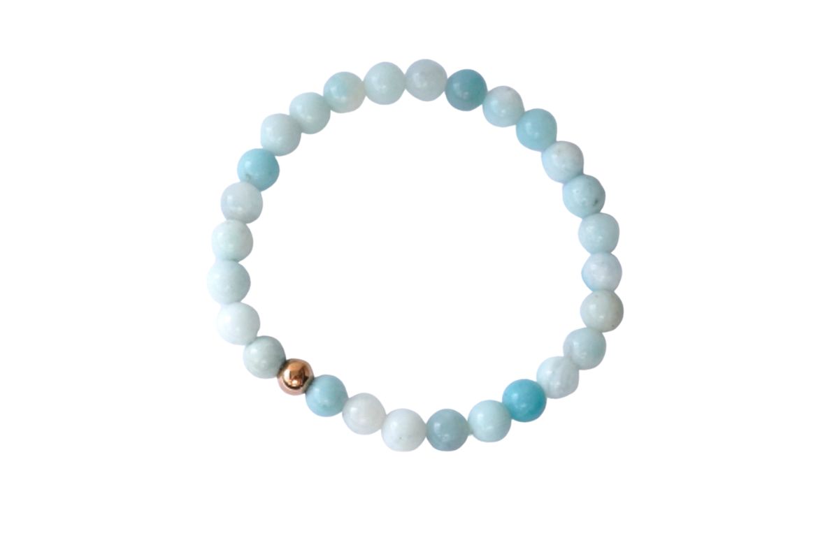 Armband HCA Stones of nature Amazonit Edelsteine Perle rosevergoldet