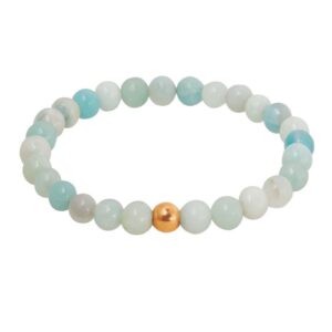 Armband HCA Stones of nature Amazonit Edelsteine Perle rosevergoldet