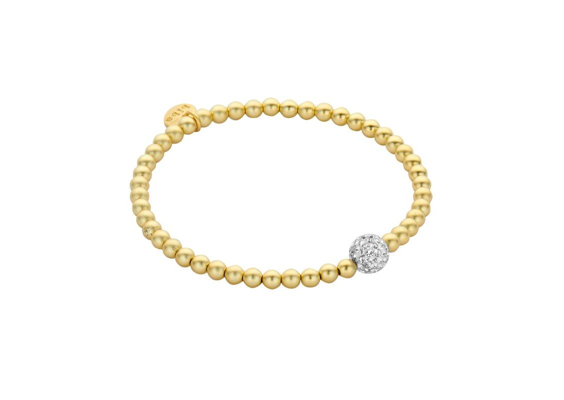 Biba Armband Crystal Perlen Gold Damen Armband Biba Anhänger Gold Perle Silber