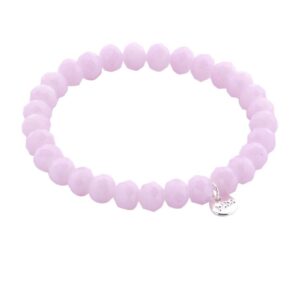 Biba Armband Crystal Perlen Rosa Damen Armband Biba Anhänger Silber