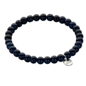 Biba Armband Crystal Perlen Schwarz Damen Armband Biba Anhänger Silber