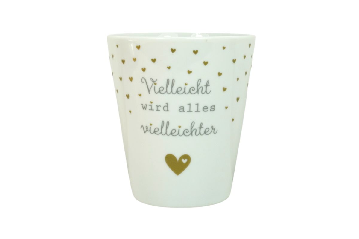 Krasilnikoff Kaffeebecher Kaffeetasse Sprüche Tasse Mug Cup Vielleicht wird alles vielleichter