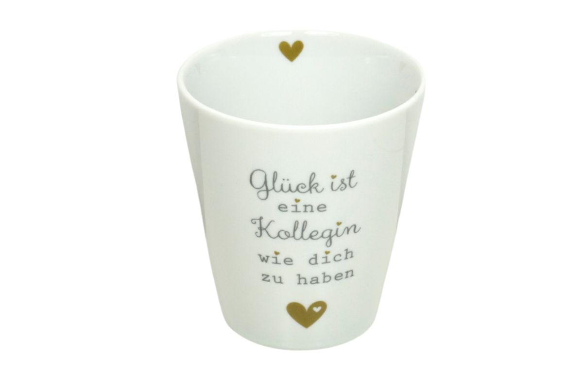 Krasilnikoff Kaffeebecher Kaffeetasse Sprüche Tasse Mug Cup Glück ist eine Kollegin wie dich zu haben