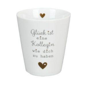 Krasilnikoff Kaffeebecher Kaffeetasse Sprüche Tasse Mug Cup Glück ist eine Kollegin wie dich zu haben
