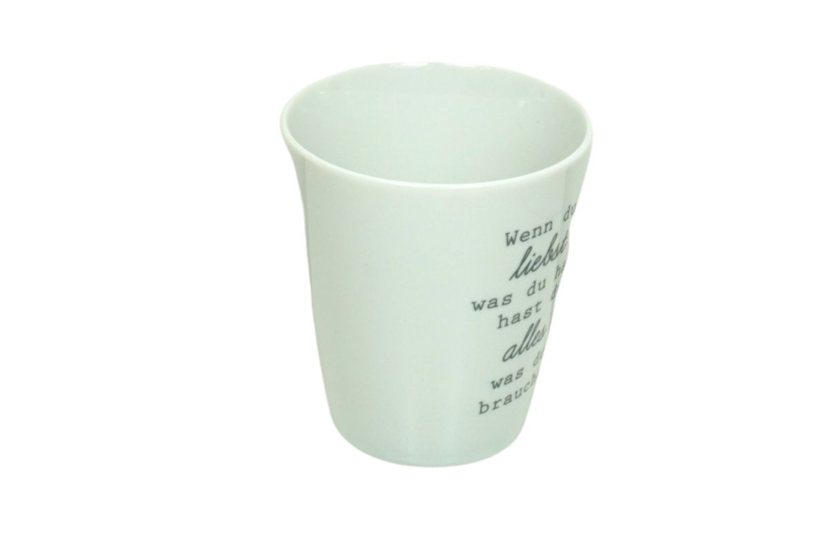 Krasilnikoff Kaffeebecher Sprüche Tasse Mug Cup Wenn du liebst was du hast hast du alles was du brauchst