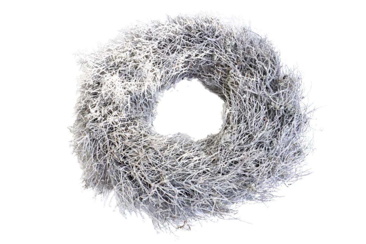 Deko Kranz Herbstkranz Reisigkranz Naturgetrocknet Weiß 29∅