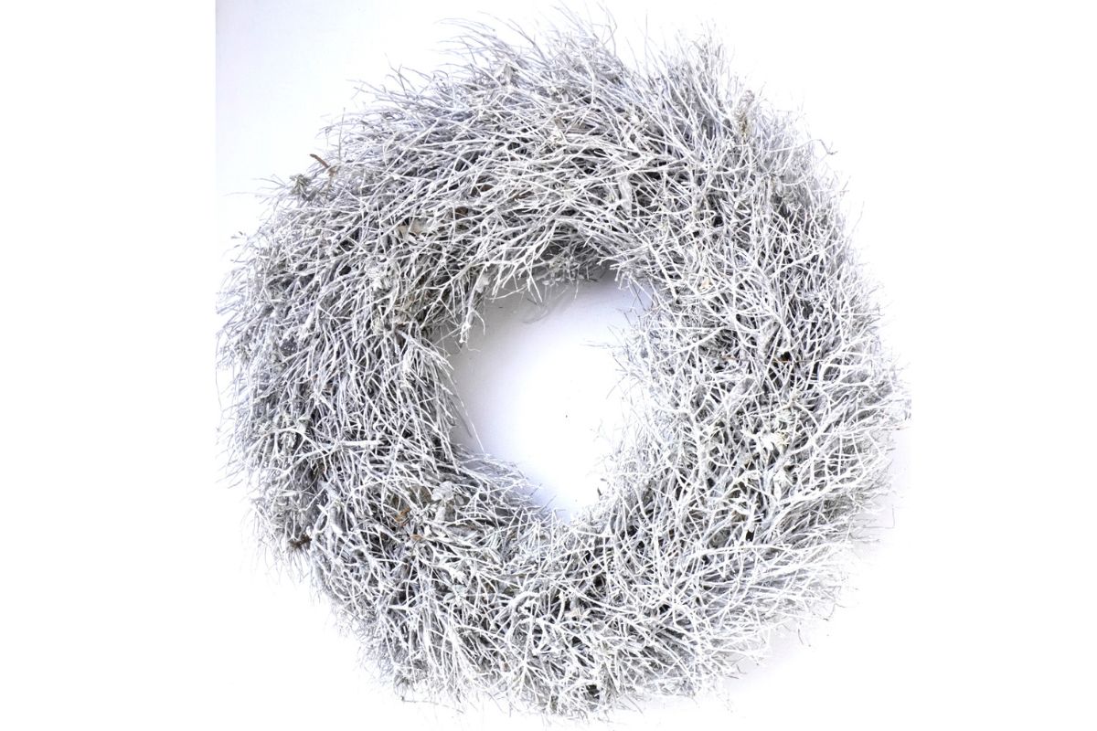 Deko Kranz Herbstkranz Reisigkranz Naturgetrocknet Weiß 29∅