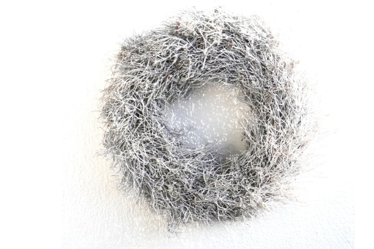 Deko Kranz Herbstkranz Reisigkranz Naturgetrocknet Weiß 29∅