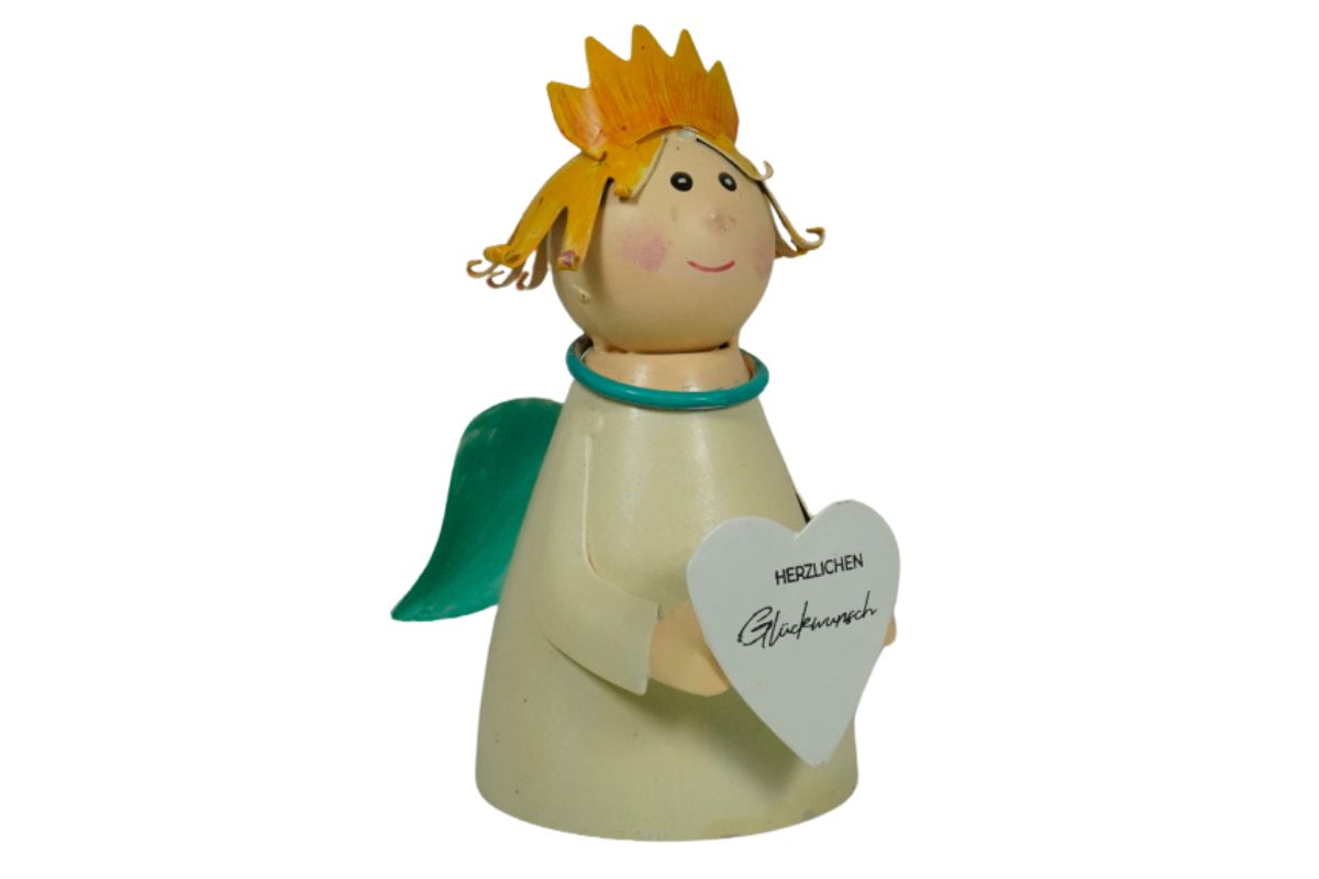 Deko Figur Metall Schutzengel Blechfigur Zaunhocker Herzlichen Glückwunsch