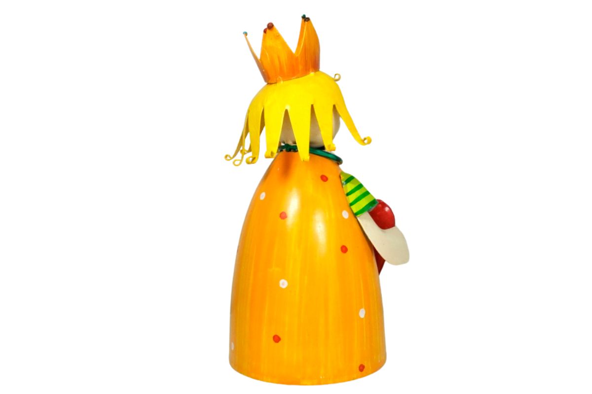 Deko Figur Metall Blechfigur Zaunhocker Orange Princess mit Herz