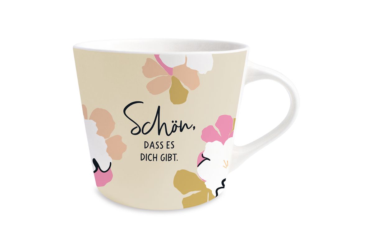 Grafik Werkstatt Henkelbecher Kaffeebecher Sprüchetasse Schön, Dass Es Dich Gibt
