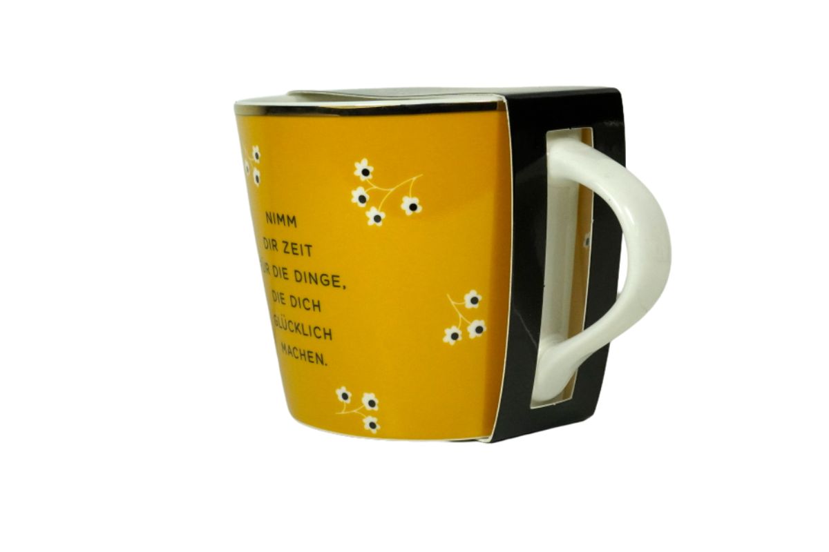 Grafik Werkstatt Henkelbecher Kaffeebecher Sprüchetasse Nimm Dir Zeit Für Die Dinge, Die Dich Glücklich Machen