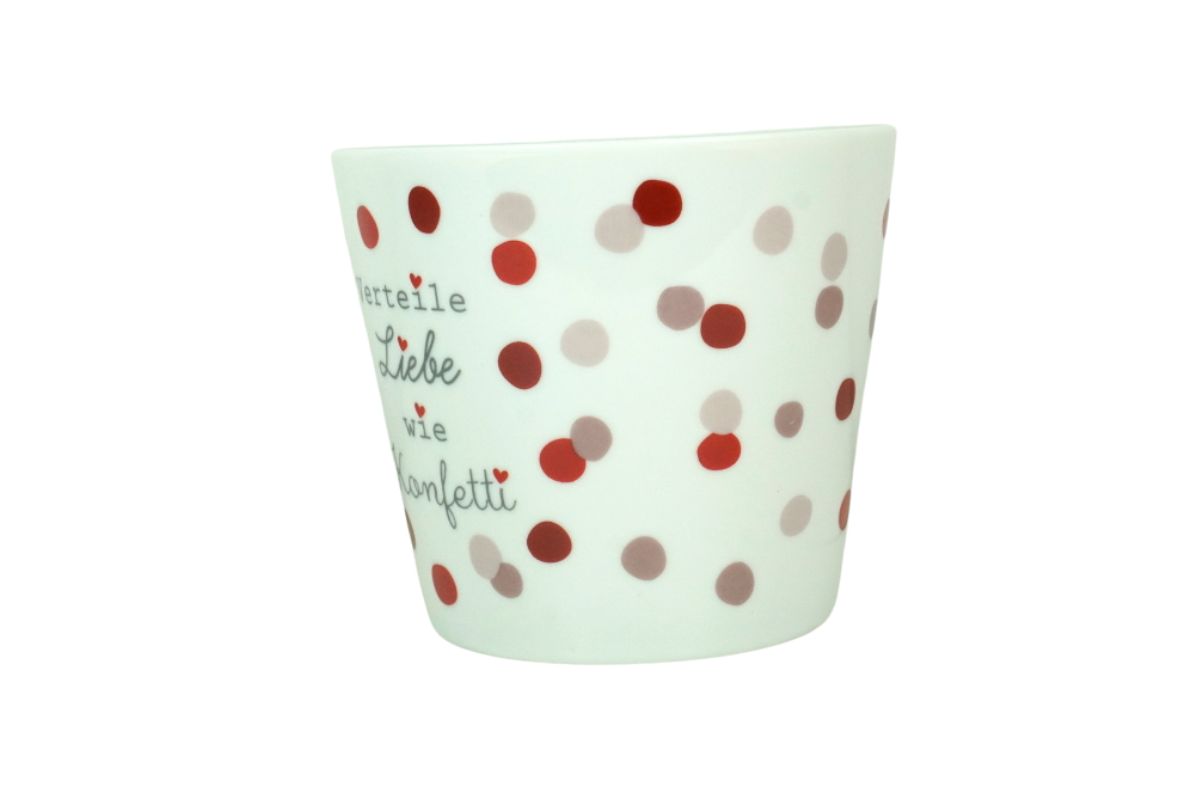 Krasilnikoff Henkeltasse Kaffeetasse Sprüche Tasse Beste Verteile Liebe wie Konfetti