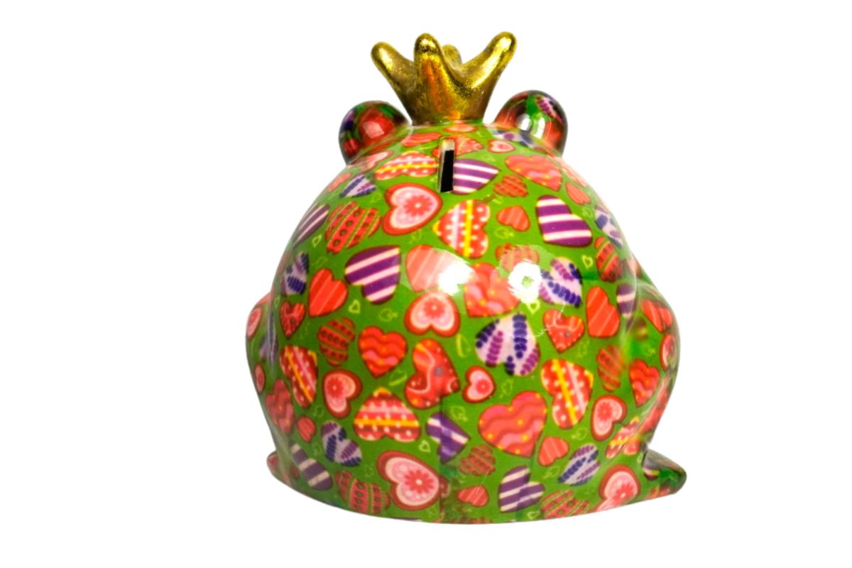 Pomme Pidou Spardose Money Bank Frosch Freddy Grün Herzchen